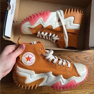 Converse platform Orange pink white  High-Top Sneakers
